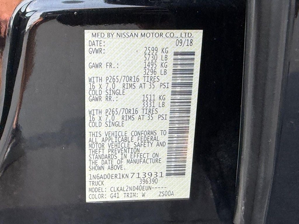 2019 Nissan Frontier SV