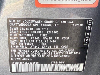 2019 Volkswagen Atlas SEL Premium 4Motion