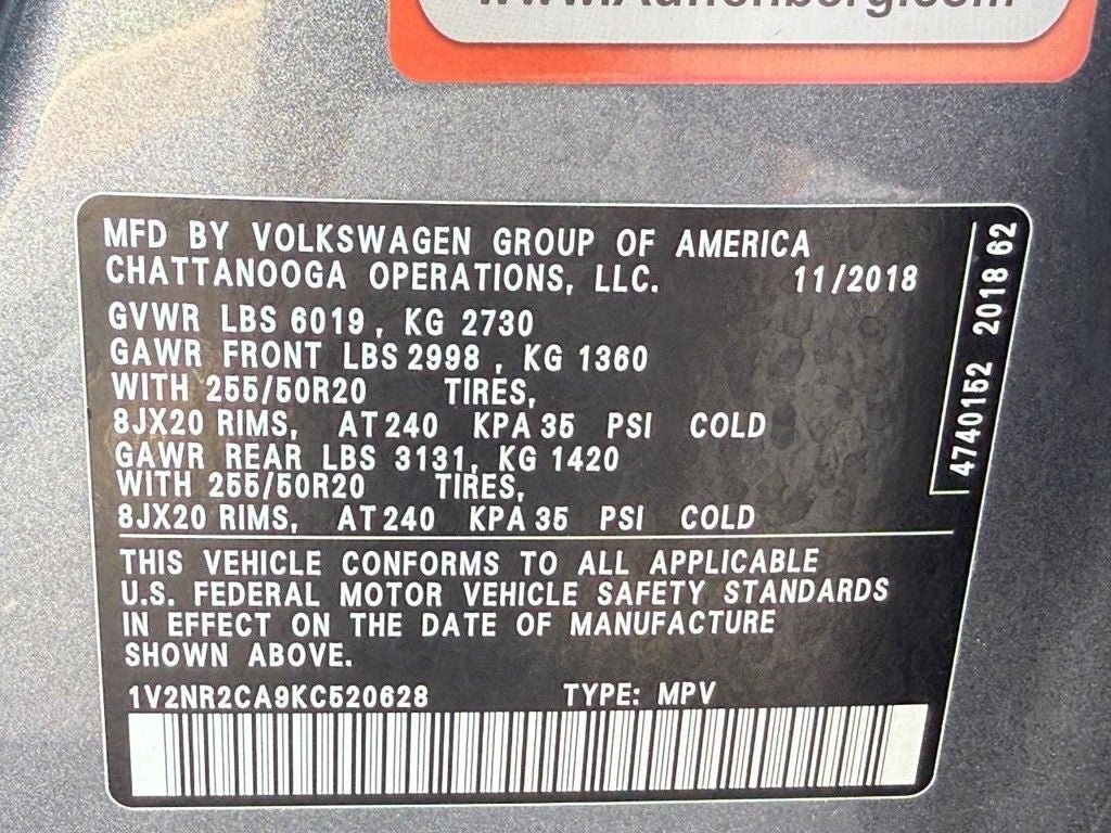 2019 Volkswagen Atlas SEL Premium 4Motion