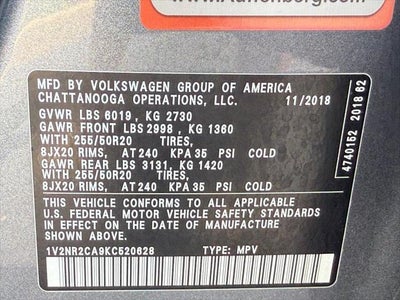 2019 Volkswagen Atlas SEL Premium 4Motion