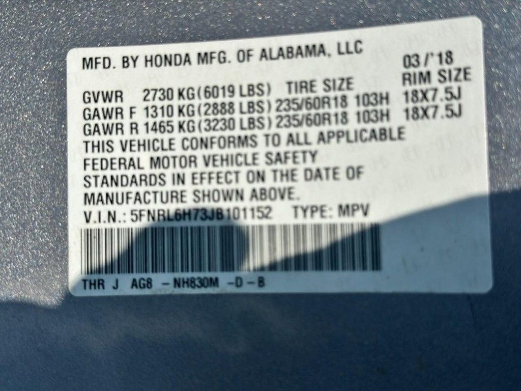 2018 Honda Odyssey EX-L