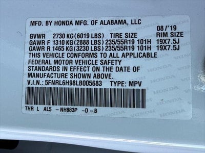 2020 Honda Odyssey Elite