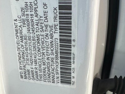 2021 Honda Ridgeline Black Edition