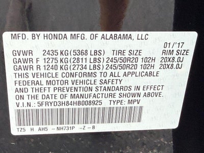2017 Acura MDX 3.5L w/Advance Package
