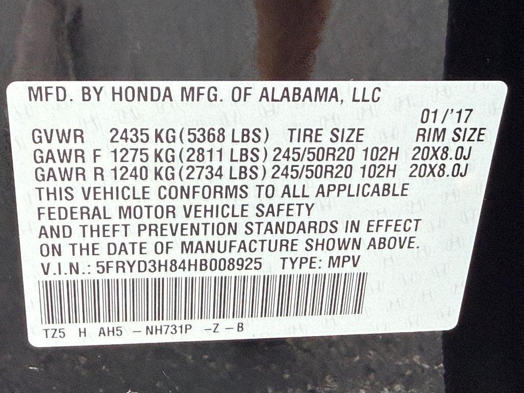 2017 Acura MDX 3.5L w/Advance Package