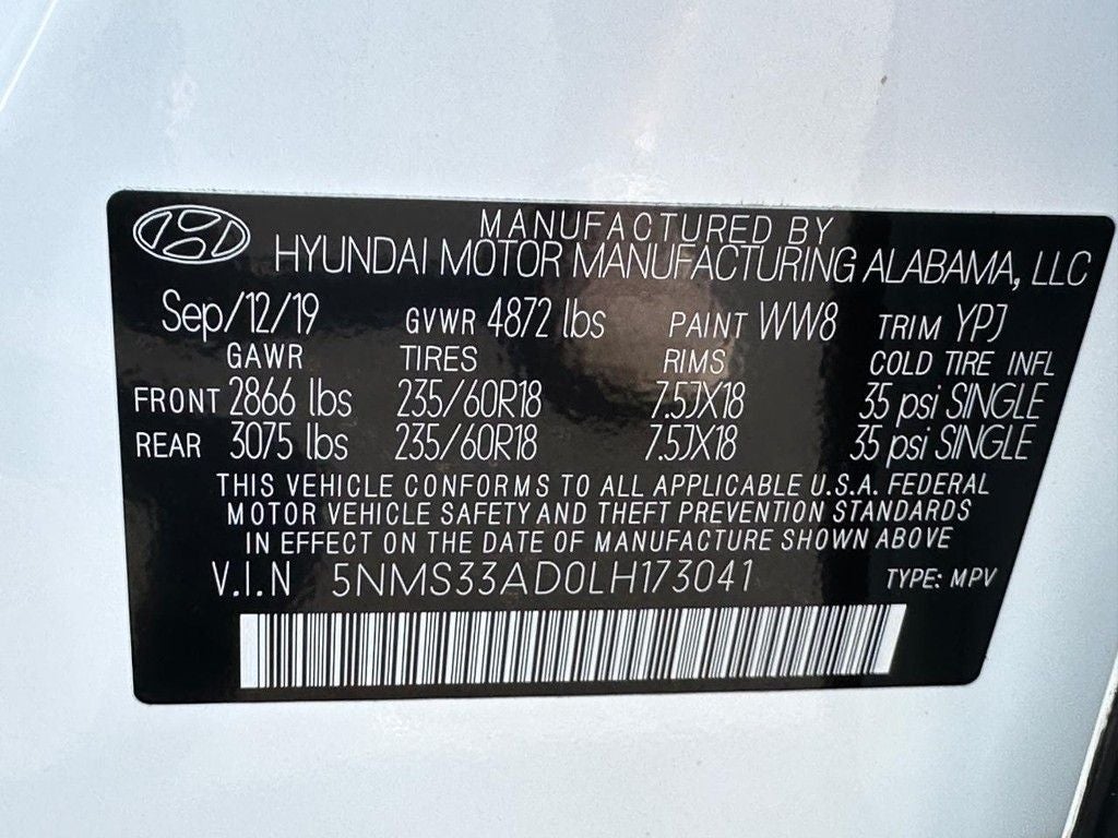 2020 Hyundai Santa Fe SEL