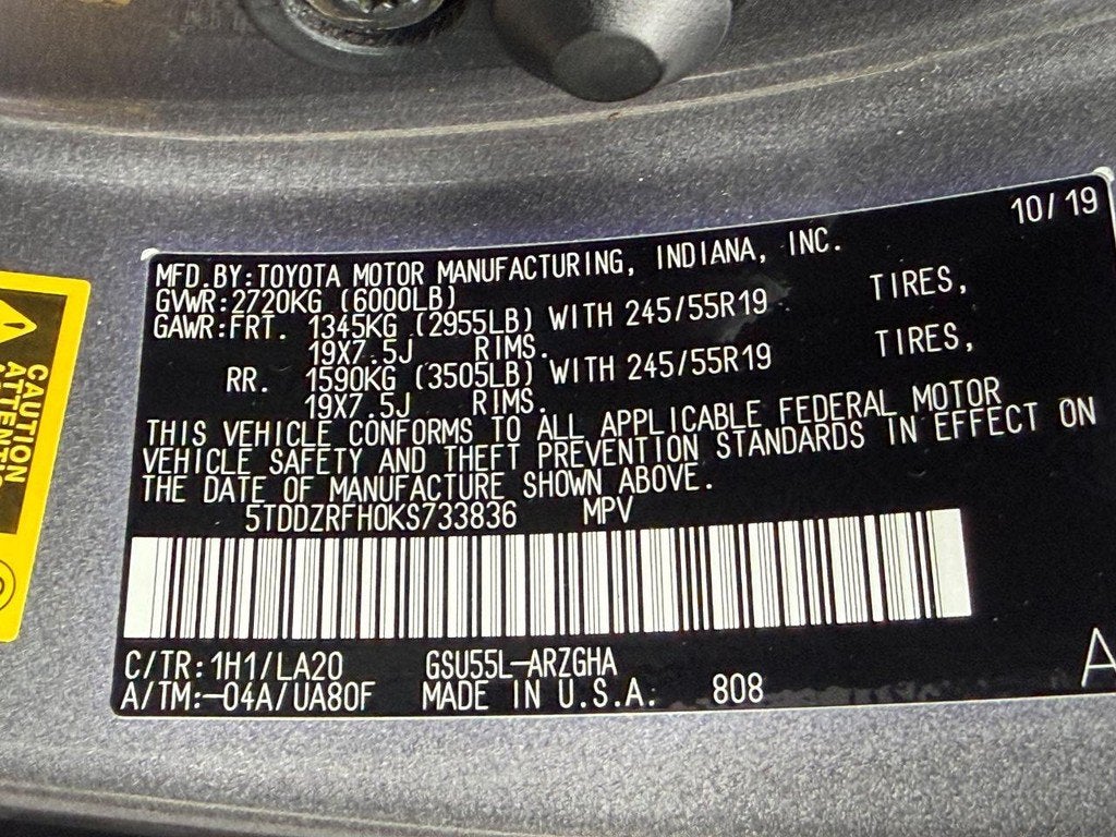 2019 Toyota Highlander Limited Platinum