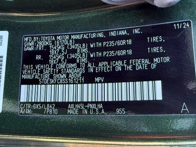 2025 Toyota Sienna Platinum 7 Passenger