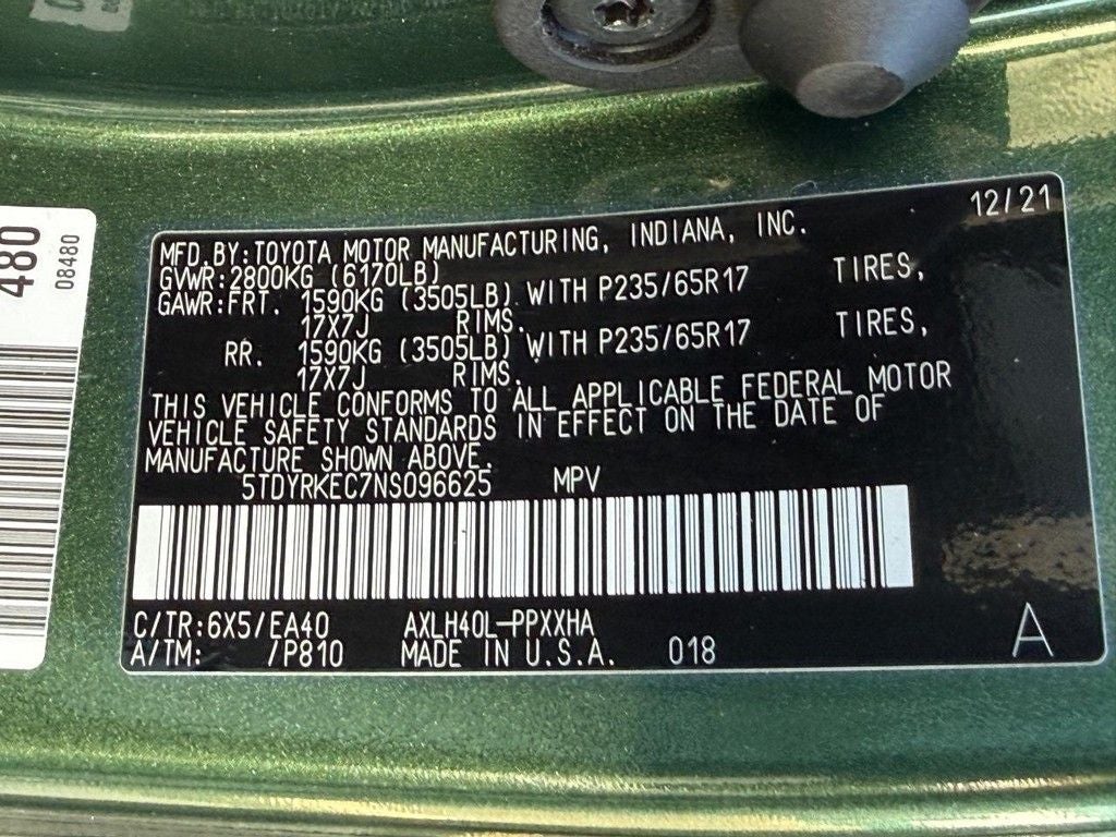 2022 Toyota Sienna XLE 8 Passenger