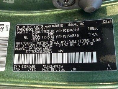 2022 Toyota Sienna XLE 8 Passenger