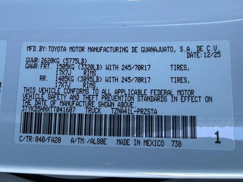 2026 Toyota Tacoma SR