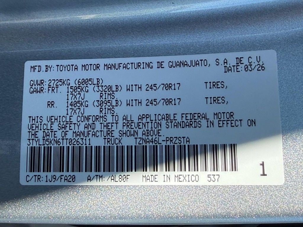 2026 Toyota Tacoma SR