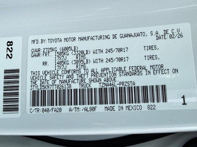 2026 Toyota Tacoma SR