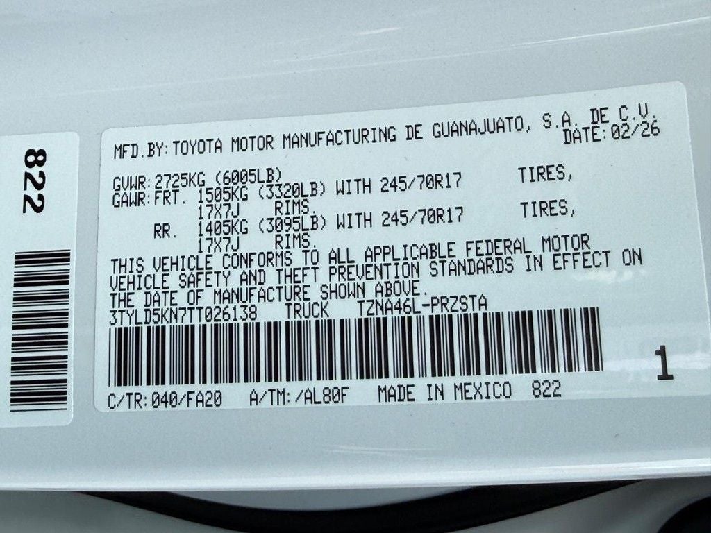 2026 Toyota Tacoma SR