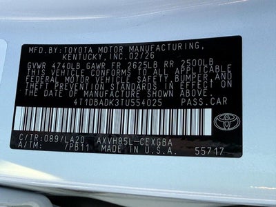 2026 Toyota Camry XLE AWD