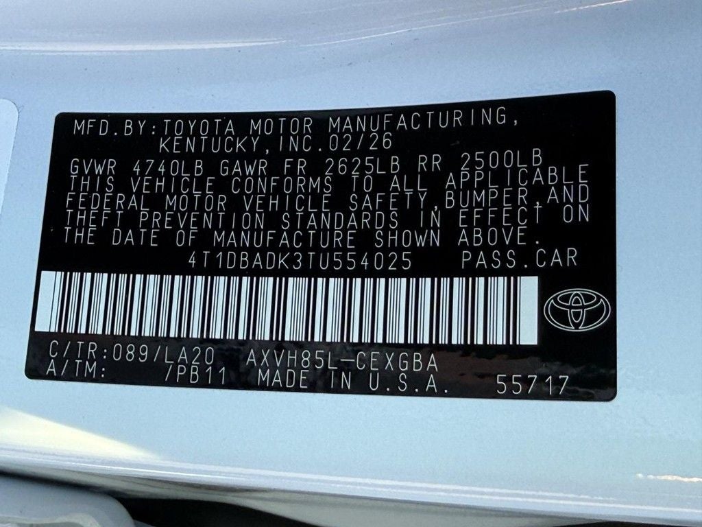 2026 Toyota Camry XLE AWD