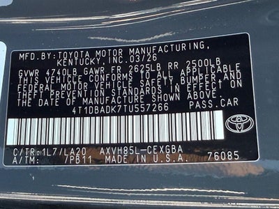 2026 Toyota Camry XLE AWD