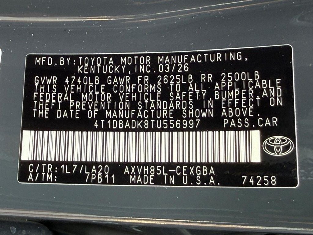 2026 Toyota Camry XLE AWD