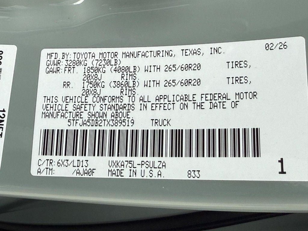 2026 Toyota Tundra Limited