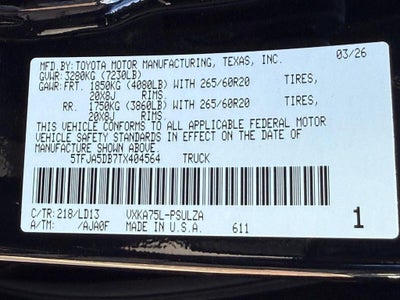 2026 Toyota Tundra Limited