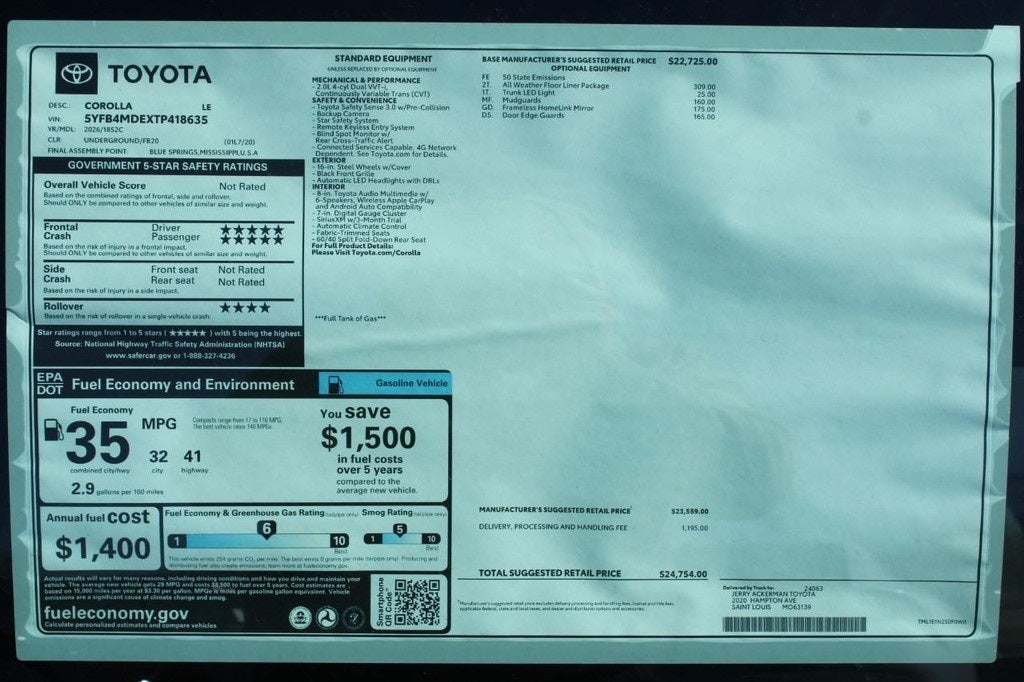 2026 Toyota Corolla LE