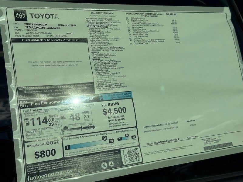 2026 Toyota Prius Plug-in Hybrid XSE Premium