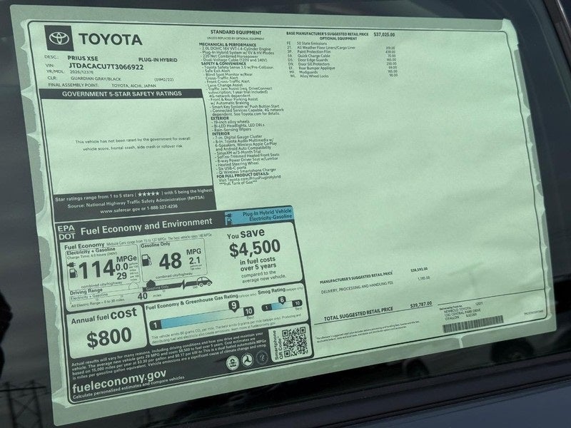 2026 Toyota Prius Plug-in Hybrid XSE