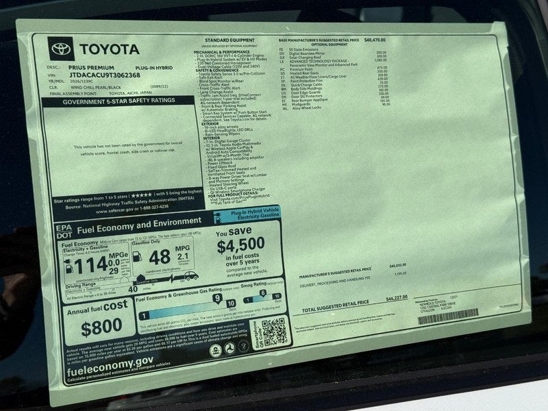 2026 Toyota Prius Plug-in Hybrid XSE Premium