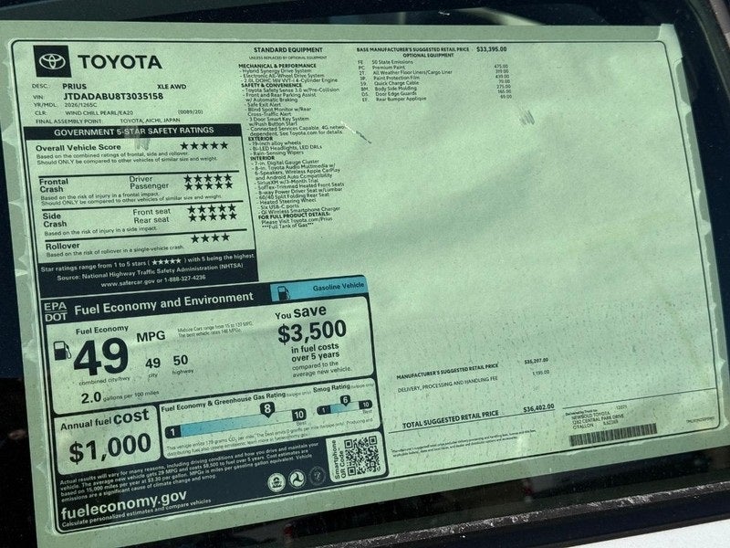 2026 Toyota Prius XLE AWD