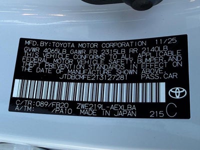 2026 Toyota Corolla Hybrid LE