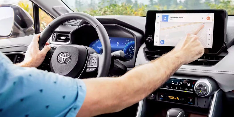 Interior view of driver's console and touch screen