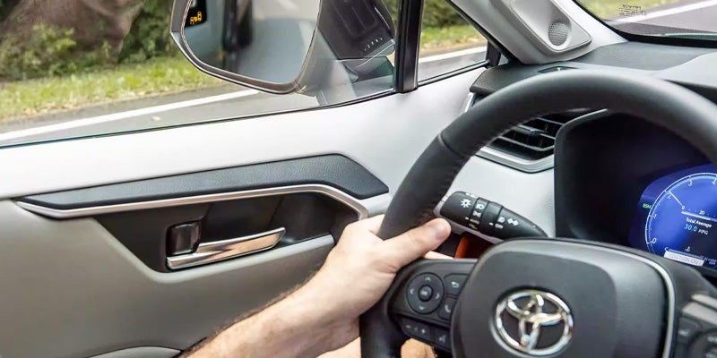View of interior steering wheel