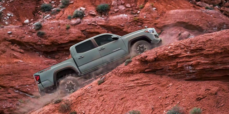 Exterior view of white Tacoma