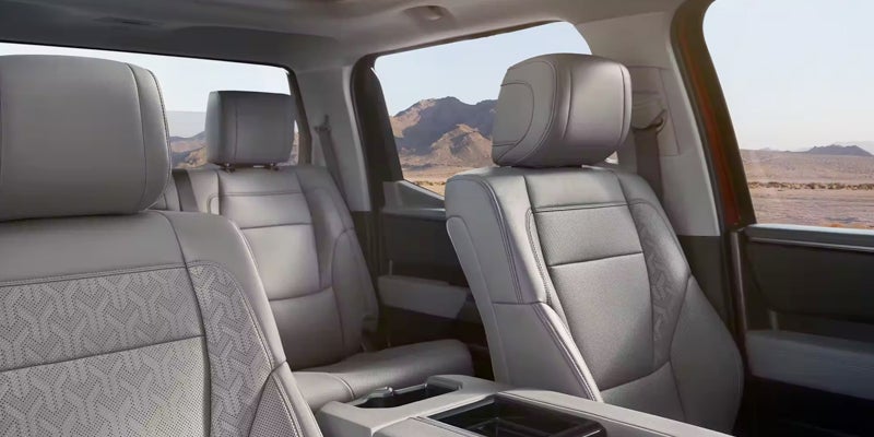 Interior view of front and rear seats