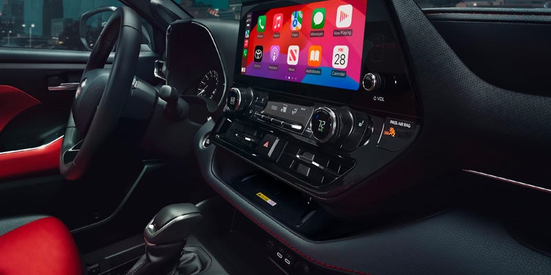 Interior closeup of the touchscreen