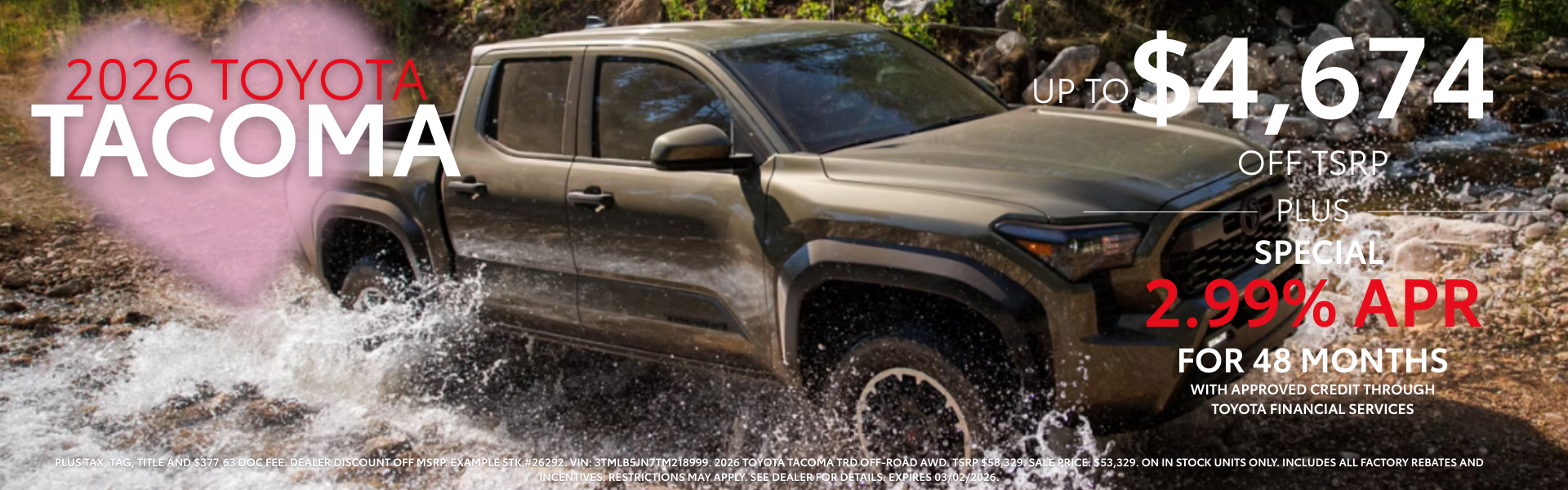 2026 Toyota Tacoma Deals!